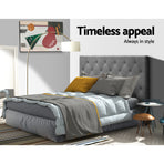 Artiss Bed Head Headboard King Single Size Fabric - CAPPI Grey