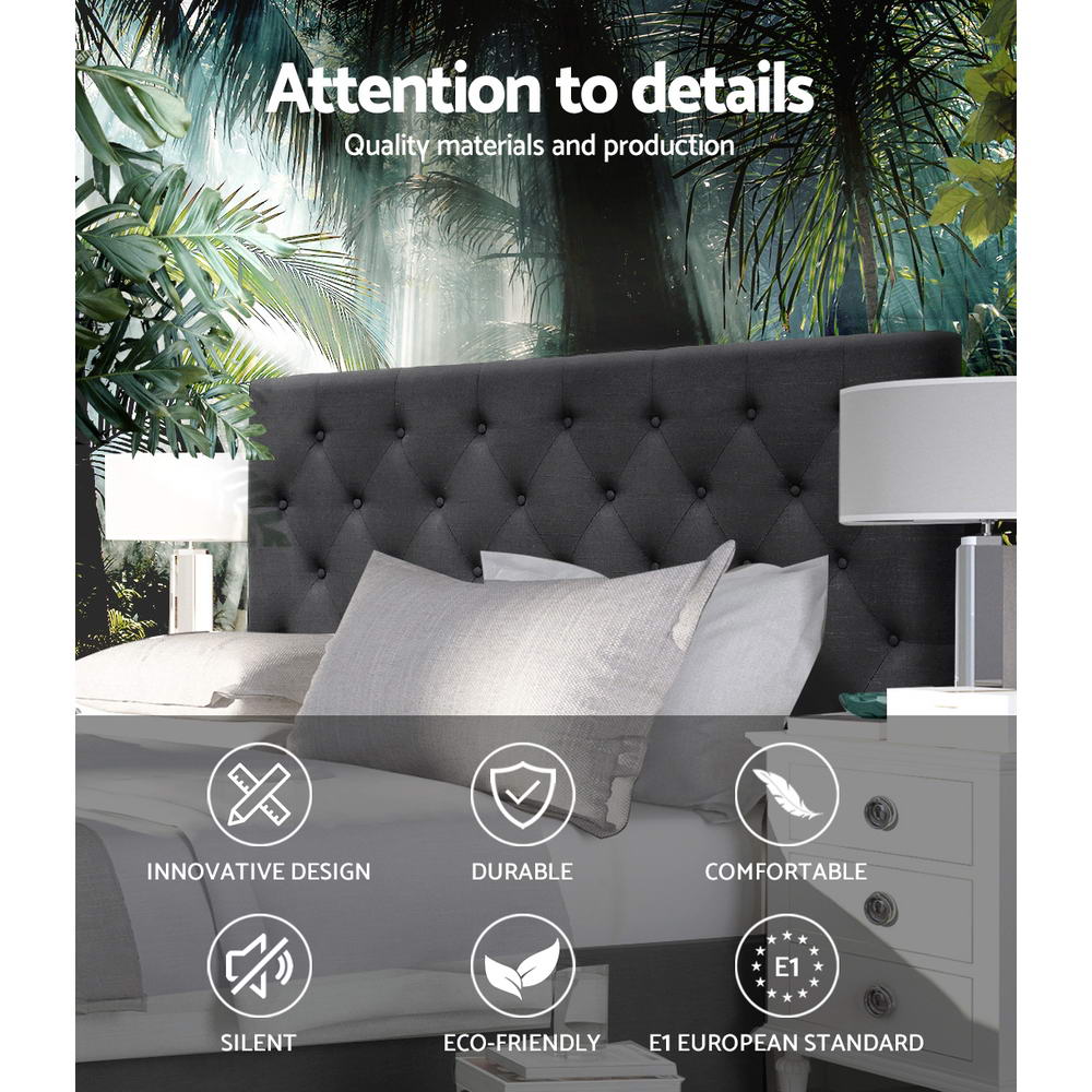 Artiss Bed Head Headboard Queen Size Fabric - CAPPI Charcoal