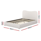 Artiss Bed Frame Double Size Boucle DARA - Front View