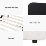 Artiss Bed Frame Double Size Boucle DARA - Rear View