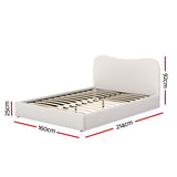 Artiss Bed Frame Queen Size Boucle DARA - Front View