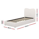 Artiss Bed Frame Single Size Boucle DARA - Front View