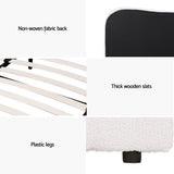 Artiss Bed Frame Single Size Boucle DARA - Rear View
