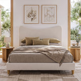 Artiss Double Bed Frame with Boucle Headboard, Beige, 300kg Capacity - Extra Image