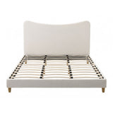 Artiss King Bed Frame with Boucle Headboard, Beige, 300kg Capacity - Top-Down View