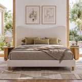 Artiss King Bed Frame with Boucle Headboard, Beige, 300kg Capacity - Extra Image