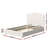 Artiss Bed Frame Double Size Boucle FION - Front View