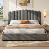Artiss Bed Frame King Size Velvet Grey FION