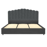 Artiss Bed Frame King Size Velvet Grey FION - Close-Up Angle
