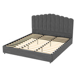 Artiss Bed Frame King Size Velvet Grey FION - Side View
