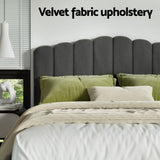 Artiss Bed Frame Queen Size Velvet Grey FION - 45-Degree Angle