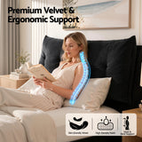 Artiss Queen Bed Frame with Horizontal Gas Lift Storage with LED Light USB Type-C Charging Station Black Velvet - Low Angle