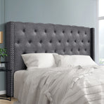 Artiss Bed Head Headboard King Size Fabric - LUCA Grey