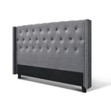 Artiss Bed Head Headboard King Size Fabric - LUCA Grey - Side View