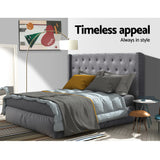 Artiss Bed Head Headboard King Size Fabric - LUCA Grey - 45-Degree Angle