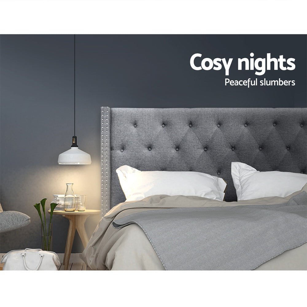 Artiss Bed Head Headboard King Size Fabric - LUCA Grey