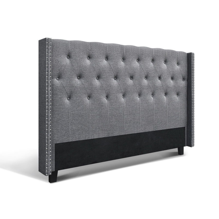 Artiss Bed Head Headboard King Size Fabric - LUCA Grey