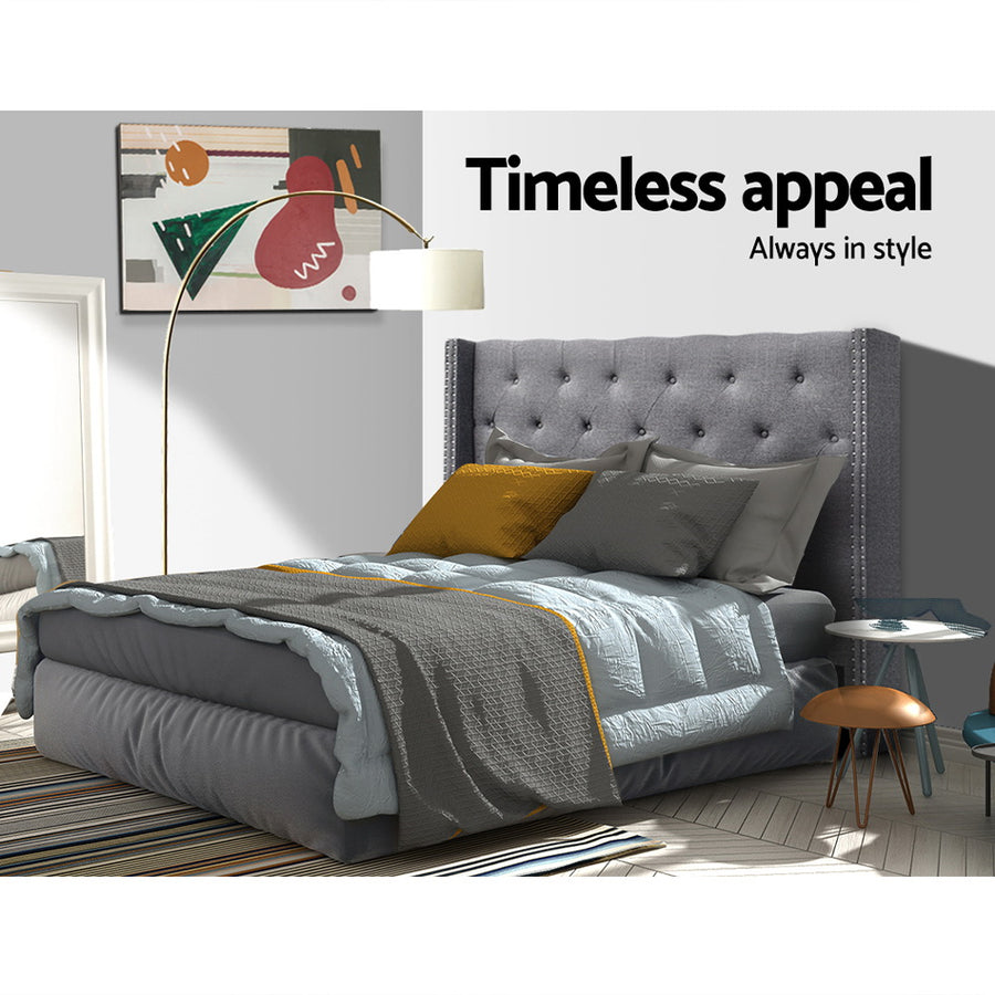 Artiss Bed Head Headboard Queen Size Fabric - LUCA Grey