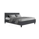 Artiss Bed Frame Double Size Charcoal TINO - Low Angle
