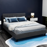 Artiss Bed Frame Double Size Charcoal TINO - Front View