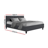 Artiss Bed Frame Double Size Charcoal TINO - Side View