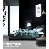 Artiss Bed Frame Queen Size Charcoal TINO - Rear View