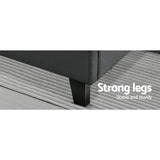Artiss Bed Frame Queen Size Charcoal TINO - Close-Up Angle