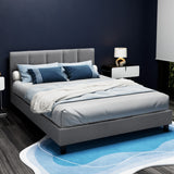 Artiss Bed Frame Queen Size Grey TINO - Front View