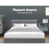 Artiss Bed Frame Queen Size Grey TINO - 45-Degree Angle