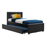 Artiss Bed Frame King Single Size Trundle Daybed Black - Close-Up Angle