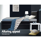 Artiss Bed Frame King Single Size Trundle Daybed Black - Top-Down View