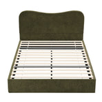 Artiss Double Bed Frame with Storage Drawer, Chenille Curved Headboard