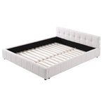 Artiss Double Bed Frame with Charging, LED Lights & Tufted Headboard