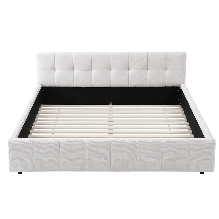Artiss Queen Bed Frame with Charging, LED Lights & Tufted Headboard