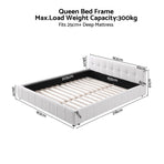 Artiss Queen Bed Frame with Charging, LED Lights & Tufted Headboard