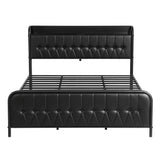 Artiss King Bed Frame with Storage Headboard SAA Certified Charging Station - Side View