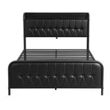 Artiss Queen Bed Frame with Storage Headboard SAA Certified Charging Station - Side View