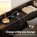 Artiss Queen Bed Frame with Storage Headboard SAA Certified Charging Station