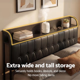 Artiss Queen Bed Frame with Storage Headboard SAA Certified Charging Station - 45-Degree Angle
