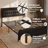 Artiss Queen Bed Frame with Storage Headboard SAA Certified Charging Station - Low Angle