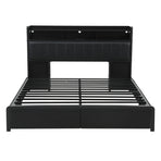 Artiss King Bed Frame with Storage Headboard, 2 Drawers, Charging Station & LED Light