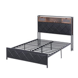 Artiss Double Bed Frame with LED Lights Storage Headboard 2 USB 2 AC Outlets Charging Station - Extra Image