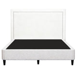 Artiss Queen Bed Frame with Headboard Platform Bed Base Grey Beige Fabric Metal - Side View