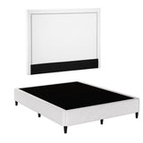 Artiss Queen Bed Frame with Headboard Platform Bed Base Grey Beige Fabric Metal - Low Angle