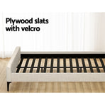 Artiss BedStory Queen Bed Frame with Mattress Set Platform Base Pocket Coil Linen Upholstered