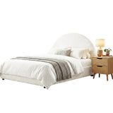 Artiss Gas Lift Queen Bed Frame with Bedside Table Set Boucle Fabric Upholstered Platform Bed Nightstand - Extra Image