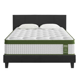 Artiss BedStory Double Bed Frame Mattress Set Platform Upholstered Hybrid Pocket Coil - Low Angle