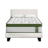 Artiss King Single Bed Set with BedStory Hybrid Mattress Upholstered Platform White Boucle Fabric