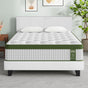 Artiss BedStory Queen Bed Frame Set with Hybrid Mattress and Leather Frame Medium White