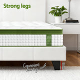 Artiss Double Bed Frame Platform White PVC Leather Hybrid Mattress Modern - 45-Degree Angle